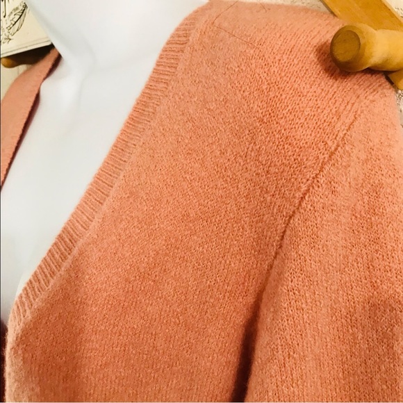 ⭐️🌟Madewell Front Wrap Pullover Sweater Womens Sz M Merino Wool Blend Pink - Picture 8 of 11